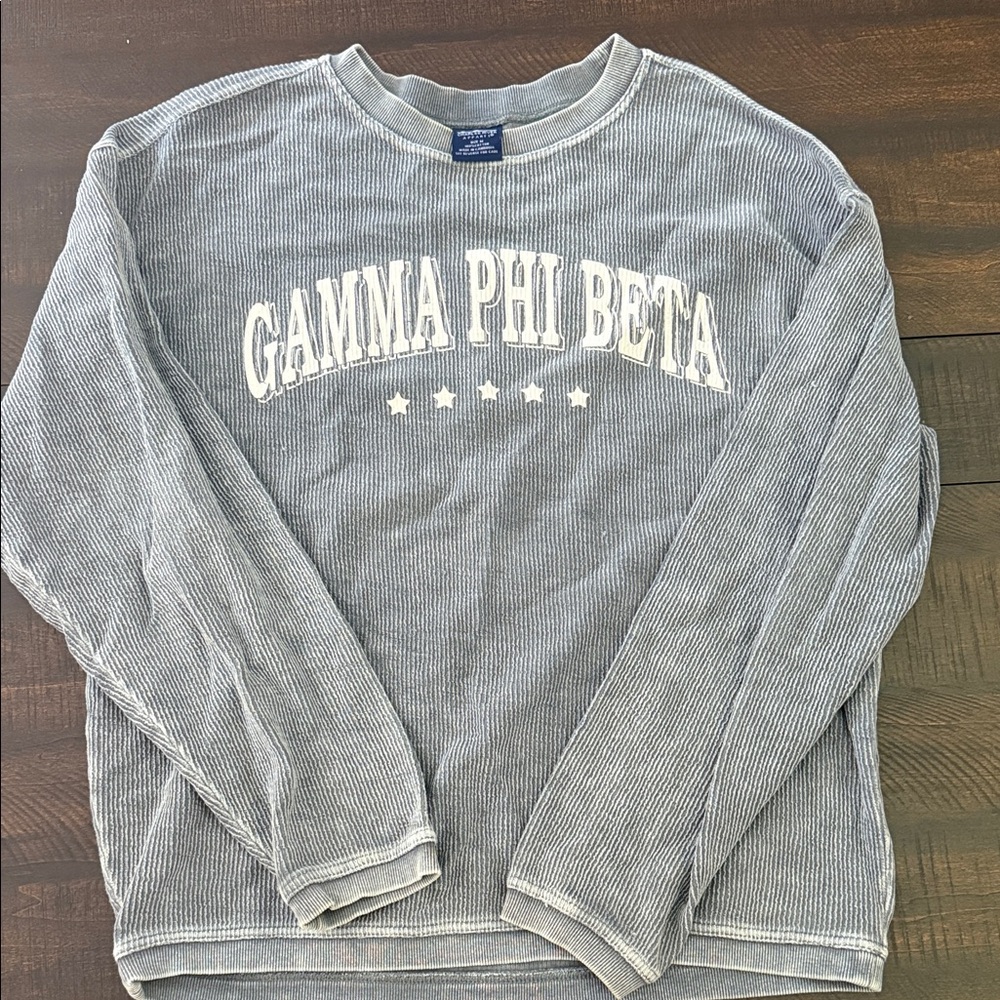 Charles River Apparel Gamma Phi Beta Women's Corded Crewneck Sweater
